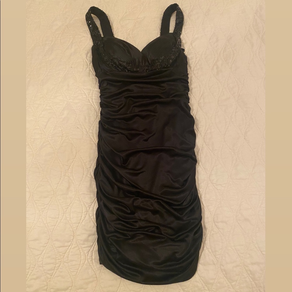 black lovetease mini dress size 3 satin